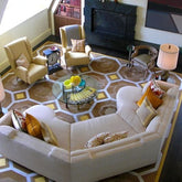 Trueliving Modern Dark Eight Seater Sofa Leather Finish 0.87D x 3.95W x 0.87H Meters